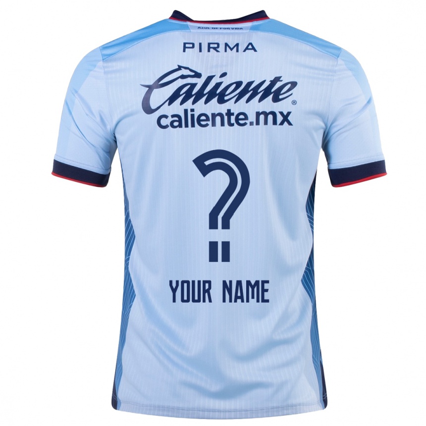Niño Fútbol Camiseta Su Nombre #0 Cielo Azul 2ª Equipación 2023/24