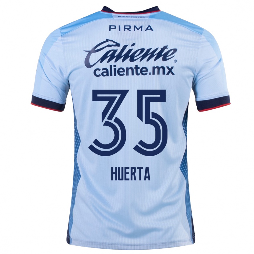 Niño Fútbol Camiseta Renata Huerta #35 Cielo Azul 2ª Equipación 2023/24
