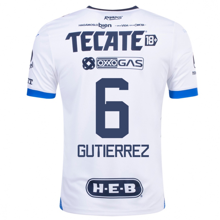Niño Fútbol Camiseta Édson Gutiérrez #6 Blanco 2ª Equipación 2023/24