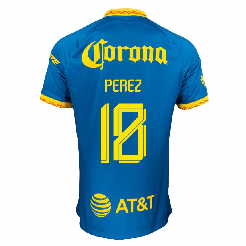 Niño Fútbol Camiseta Amanda Perez #18 Azul 2ª Equipación 2023/24