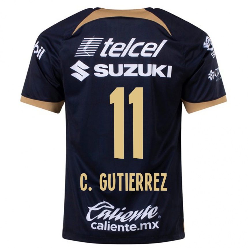 Niño Fútbol Camiseta Carlos Gutiérrez #11 Azul Oscuro 2ª Equipación 2023/24