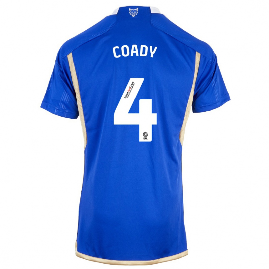 Hombre Fútbol Camiseta Conor Coady #4 Azul Real 1ª Equipación 2023/24