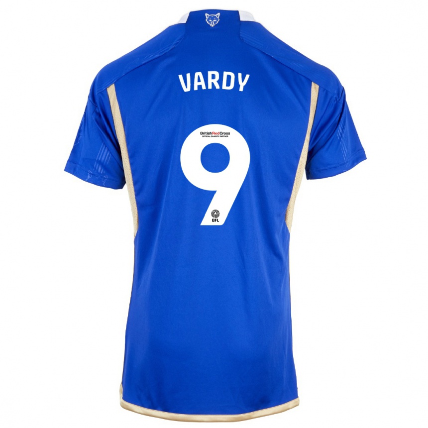 Hombre Fútbol Camiseta Jamie Vardy #9 Azul Real 1ª Equipación 2023/24