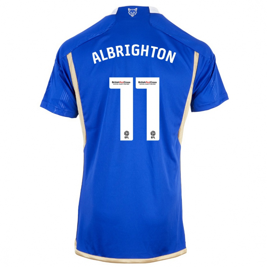 Hombre Fútbol Camiseta Marc Albrighton #11 Azul Real 1ª Equipación 2023/24