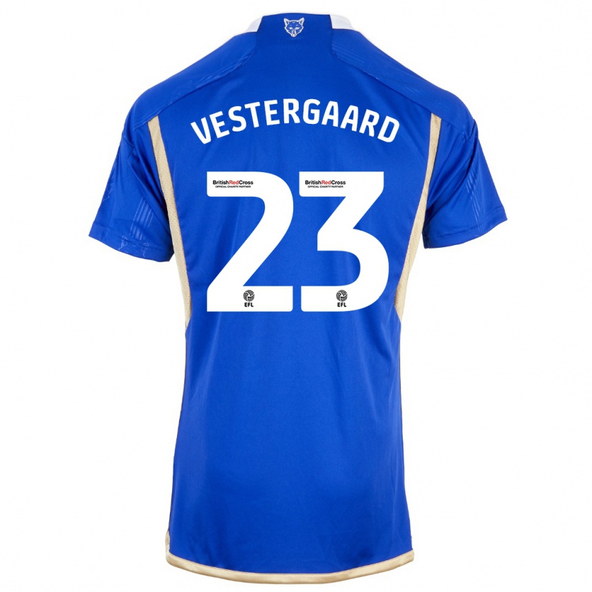 Hombre Fútbol Camiseta Jannik Vestergaard #23 Azul Real 1ª Equipación 2023/24