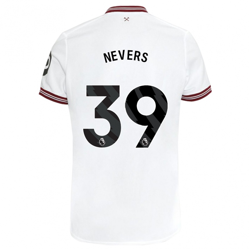 Hombre Fútbol Camiseta Thierry Nevers #39 Blanco 2ª Equipación 2023/24