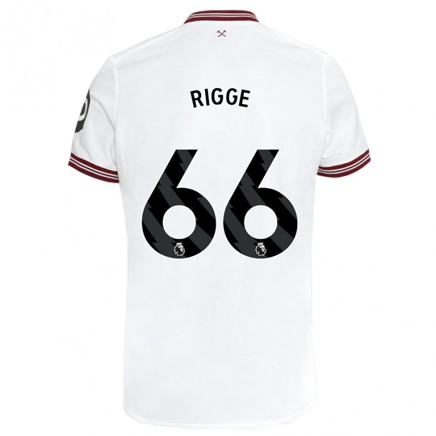 Hombre Fútbol Camiseta Daniel Rigge #66 Blanco 2ª Equipación 2023/24