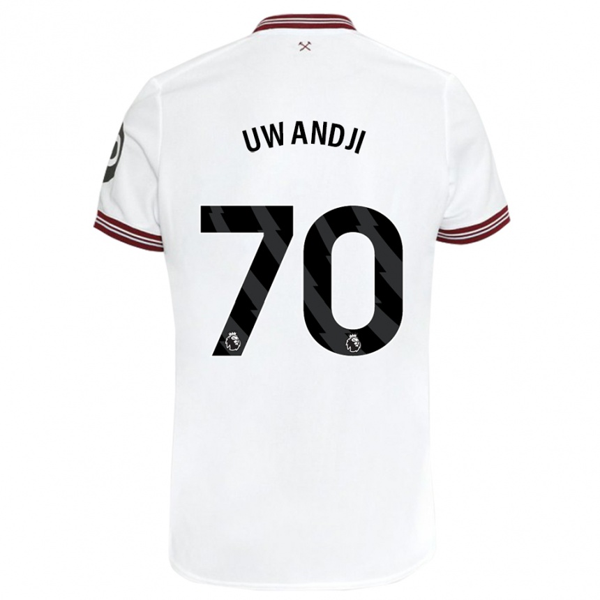 Hombre Fútbol Camiseta Blaise Uwandji #70 Blanco 2ª Equipación 2023/24