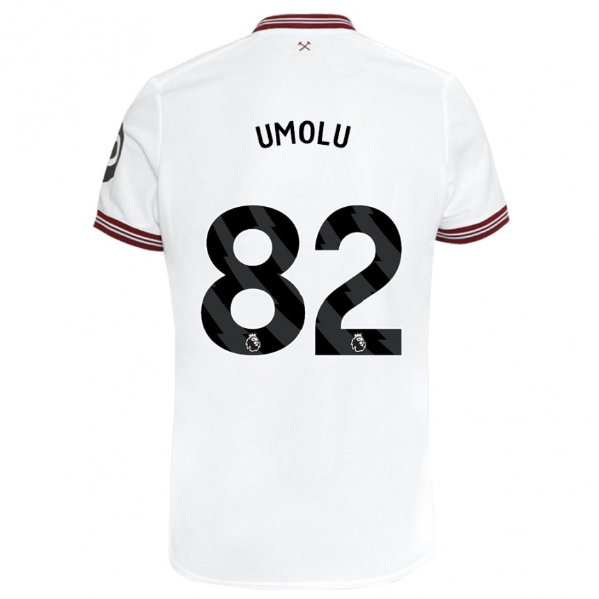 Hombre Fútbol Camiseta Jemiah Umolu #82 Blanco 2ª Equipación 2023/24