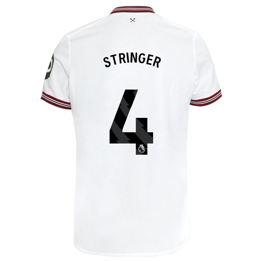 Hombre Fútbol Camiseta Abbey Leigh Stringer #4 Blanco 2ª Equipación 2023/24