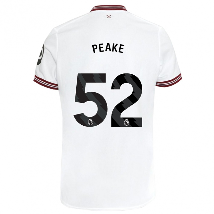 Hombre Fútbol Camiseta Lennon Peake #52 Blanco 2ª Equipación 2023/24