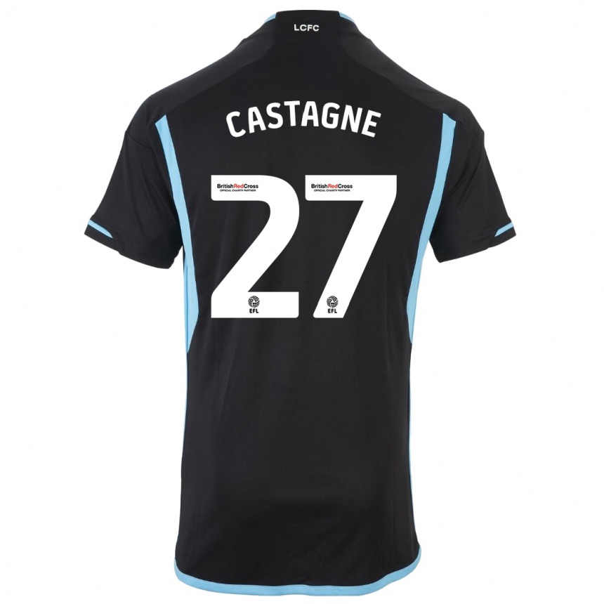 Hombre Fútbol Camiseta Timothy Castagne #27 Negro 2ª Equipación 2023/24