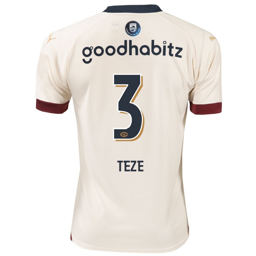 Hombre Fútbol Camiseta Jordan Teze #3 Blanquecino 2ª Equipación 2023/24