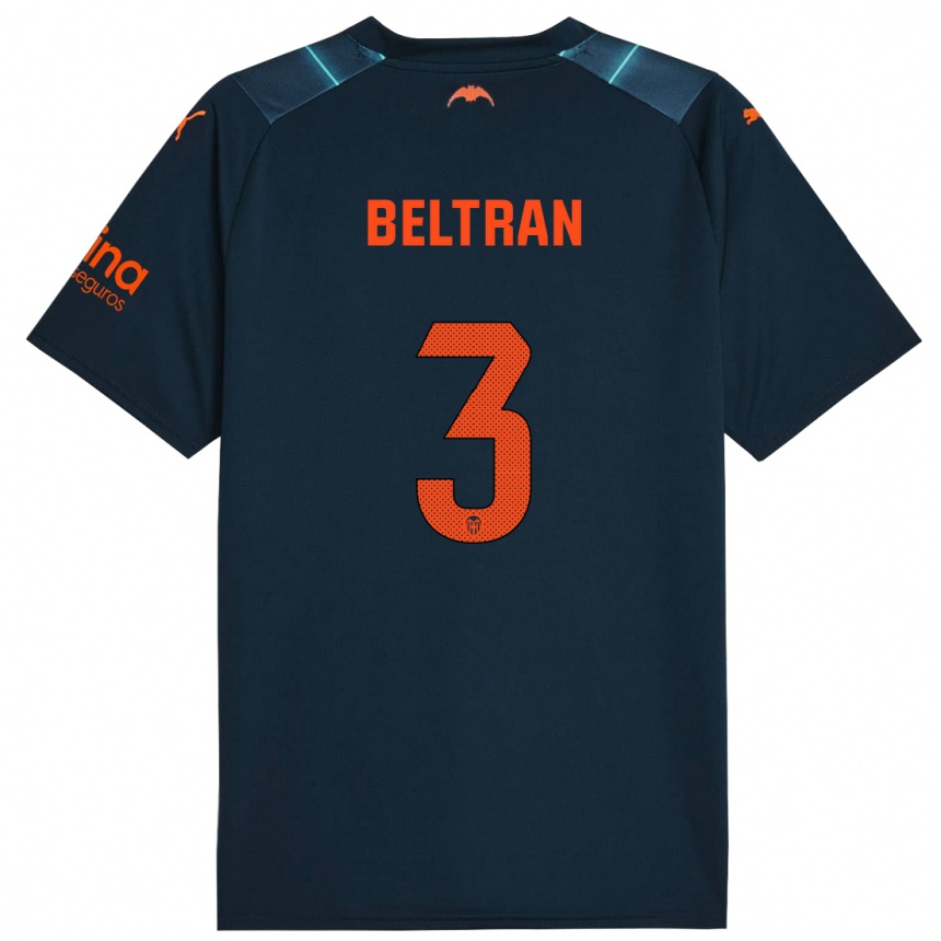 Hombre Fútbol Camiseta Bea Beltran #3 Azul Marino 2ª Equipación 2023/24