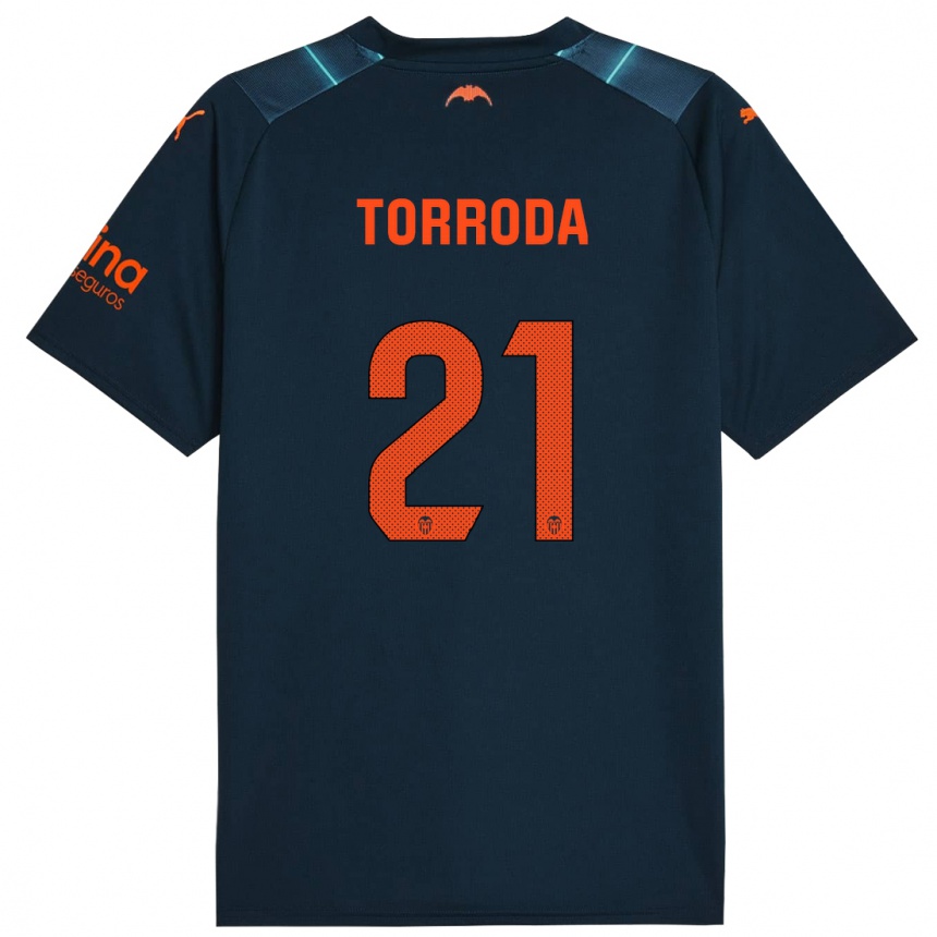 Hombre Fútbol Camiseta Anna Torroda #21 Azul Marino 2ª Equipación 2023/24