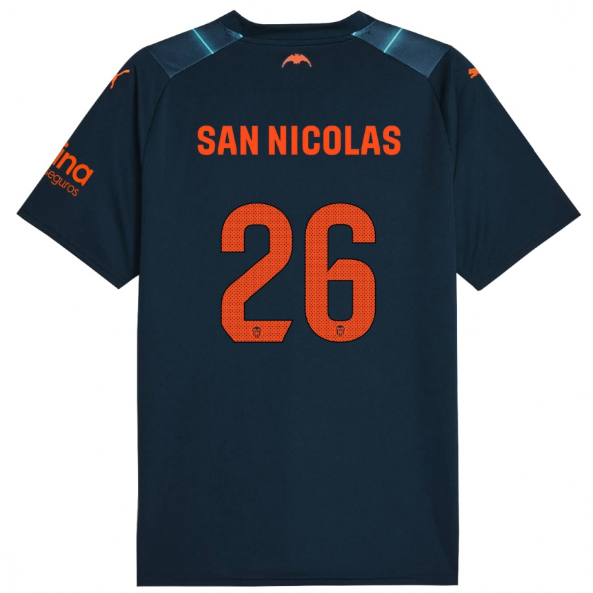 Hombre Fútbol Camiseta Olga San Nicolas #26 Azul Marino 2ª Equipación 2023/24