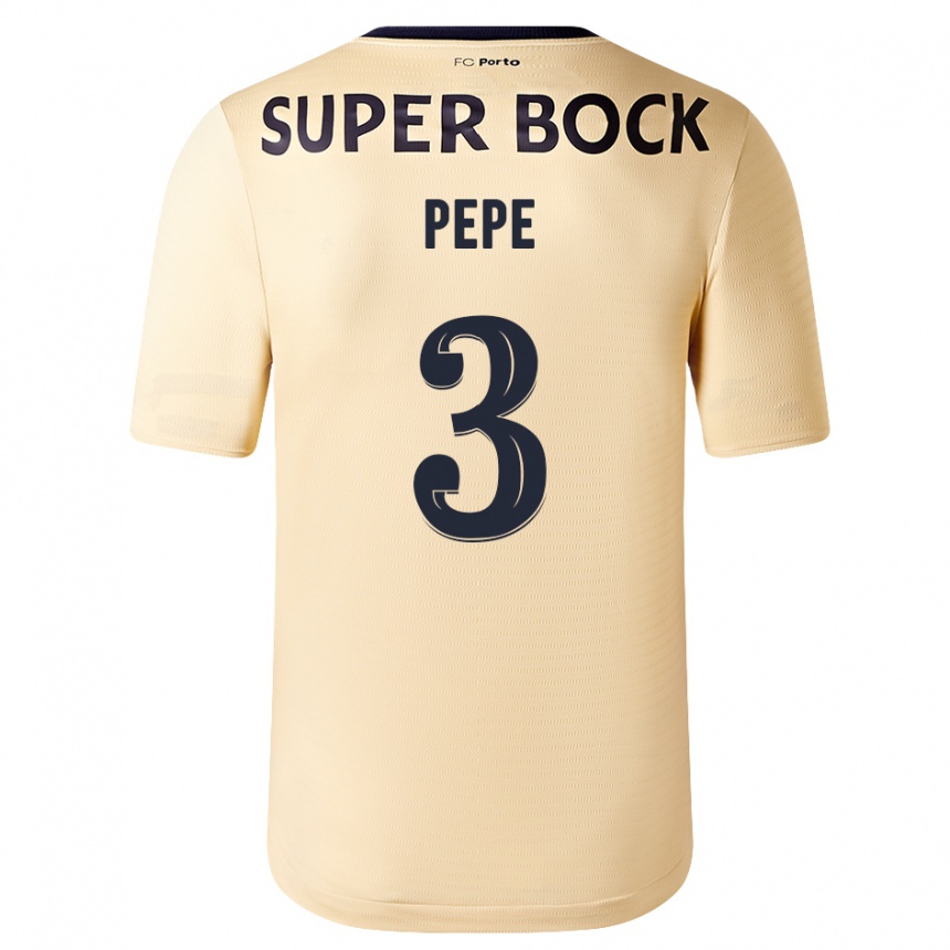 Hombre Fútbol Camiseta Pepe #3 Beige-Dorado 2ª Equipación 2023/24