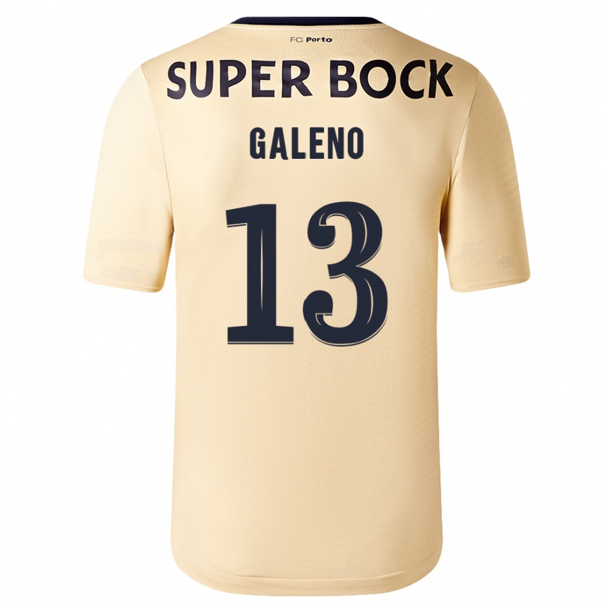 Hombre Fútbol Camiseta Galeno #13 Beige-Dorado 2ª Equipación 2023/24