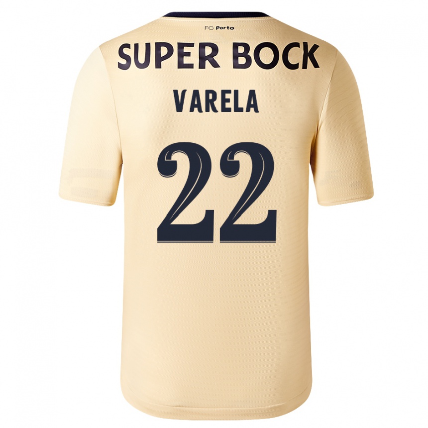 Hombre Fútbol Camiseta Alan Varela #22 Beige-Dorado 2ª Equipación 2023/24