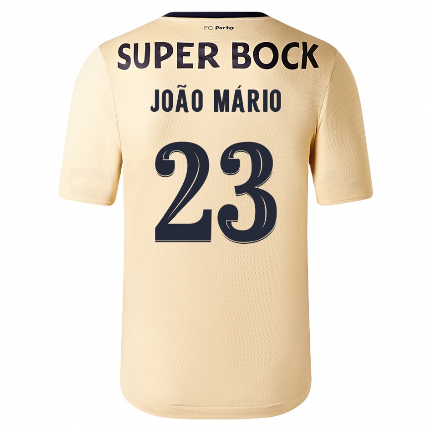 Hombre Fútbol Camiseta João Mário #23 Beige-Dorado 2ª Equipación 2023/24