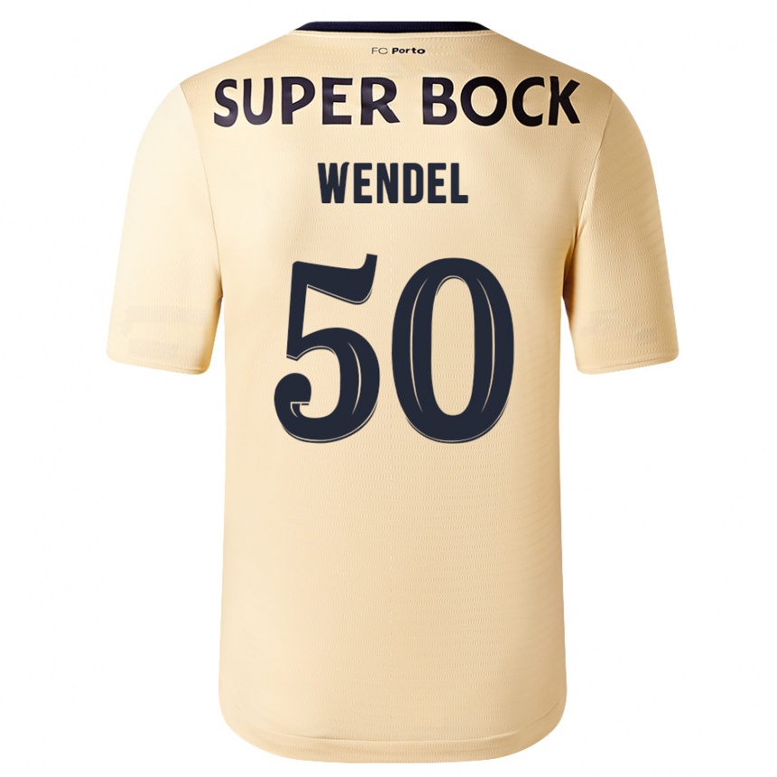 Hombre Fútbol Camiseta Wendel #50 Beige-Dorado 2ª Equipación 2023/24