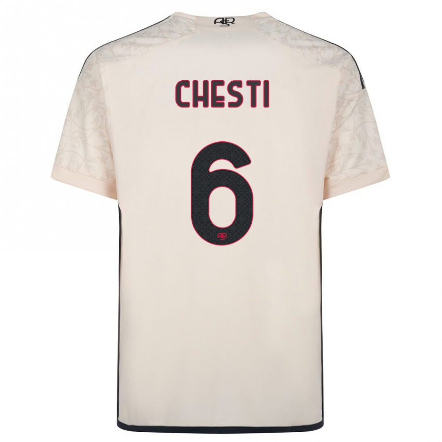 Hombre Fútbol Camiseta Francesco Chesti #6 Blanquecino 2ª Equipación 2023/24