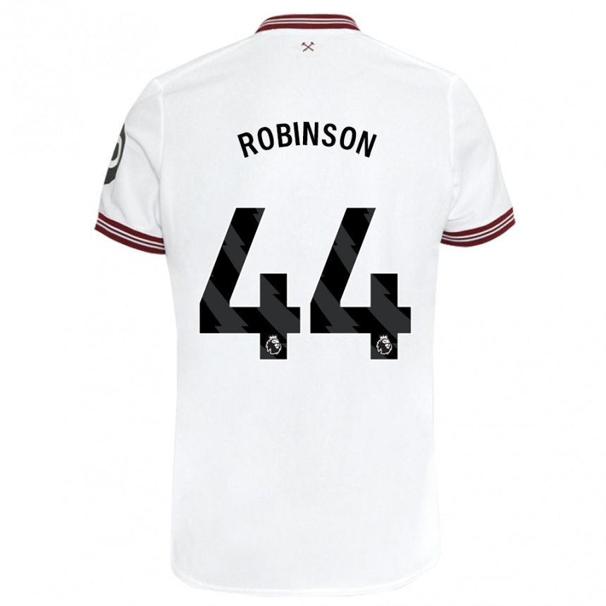 Mujer Fútbol Camiseta Junior Robinson #44 Blanco 2ª Equipación 2023/24