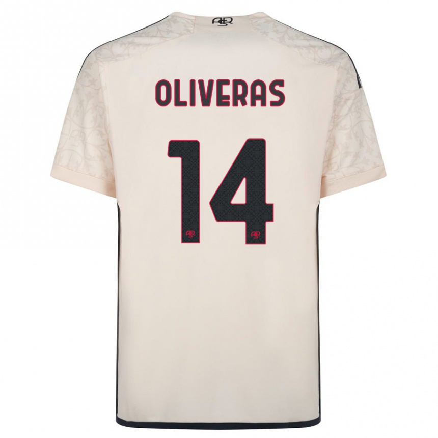 Mujer Fútbol Camiseta Jan Oliveras #14 Blanquecino 2ª Equipación 2023/24