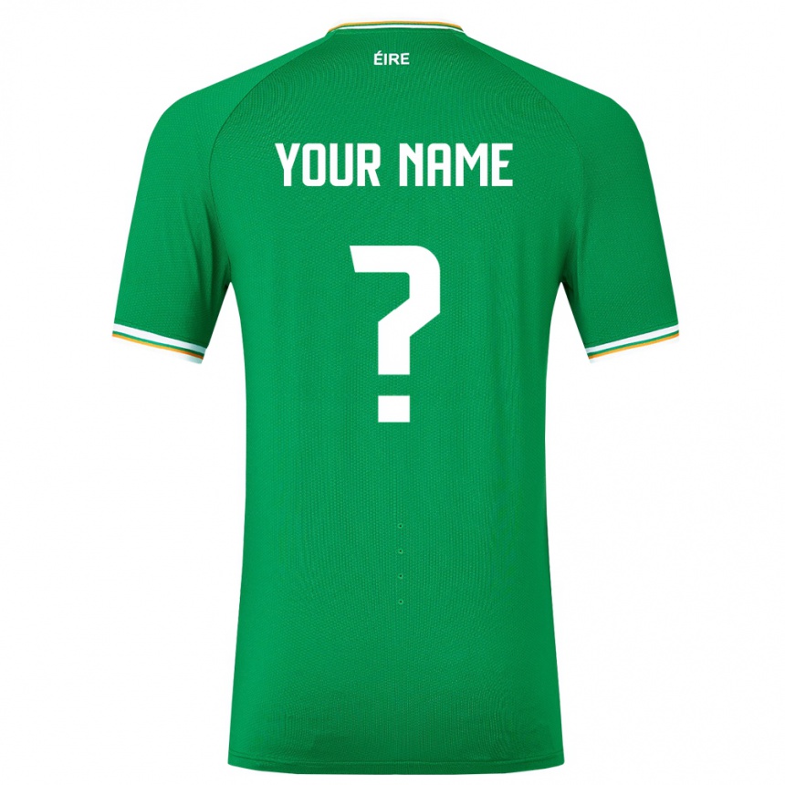 Niño Fútbol Camiseta Irlanda Su Nombre #0 Verde 1ª Equipación 24-26