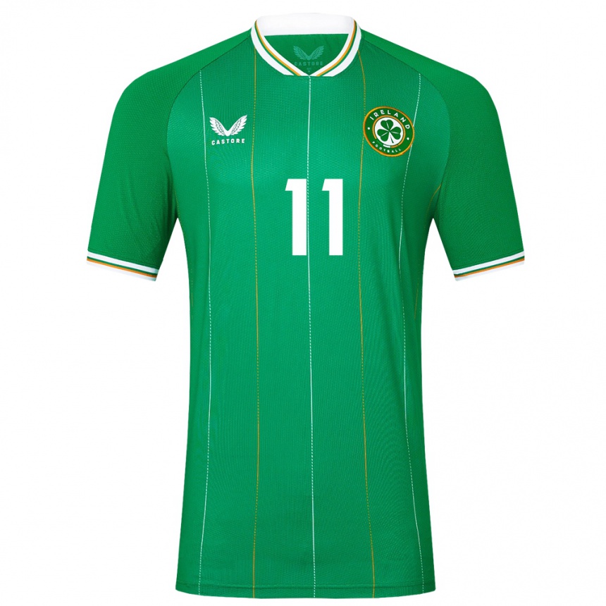 Niño Fútbol Camiseta Irlanda Ike Orazi #11 Verde 1ª Equipación 24-26