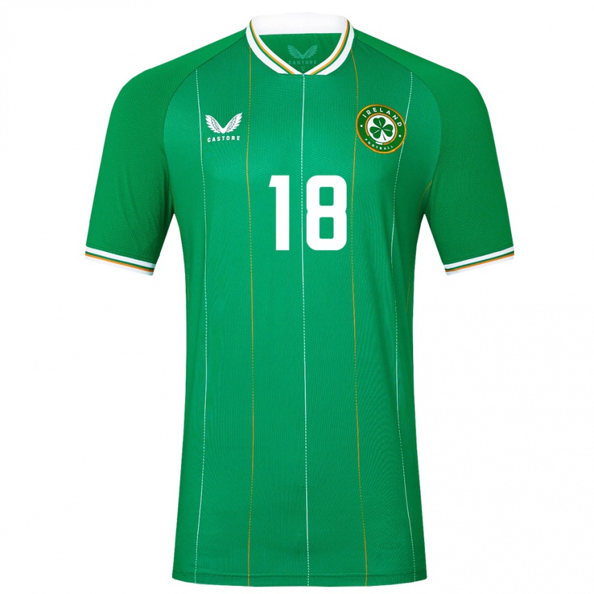 Niño Fútbol Camiseta Irlanda Justin Ferizaj #18 Verde 1ª Equipación 24-26