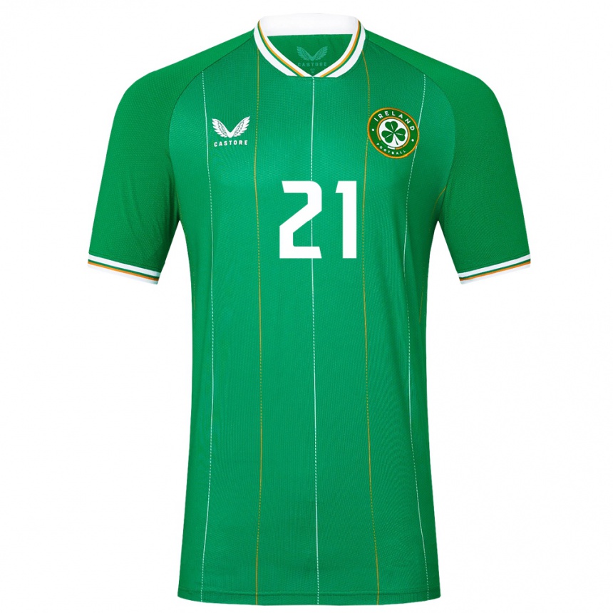 Niño Fútbol Camiseta Irlanda Lily Agg #21 Verde 1ª Equipación 24-26