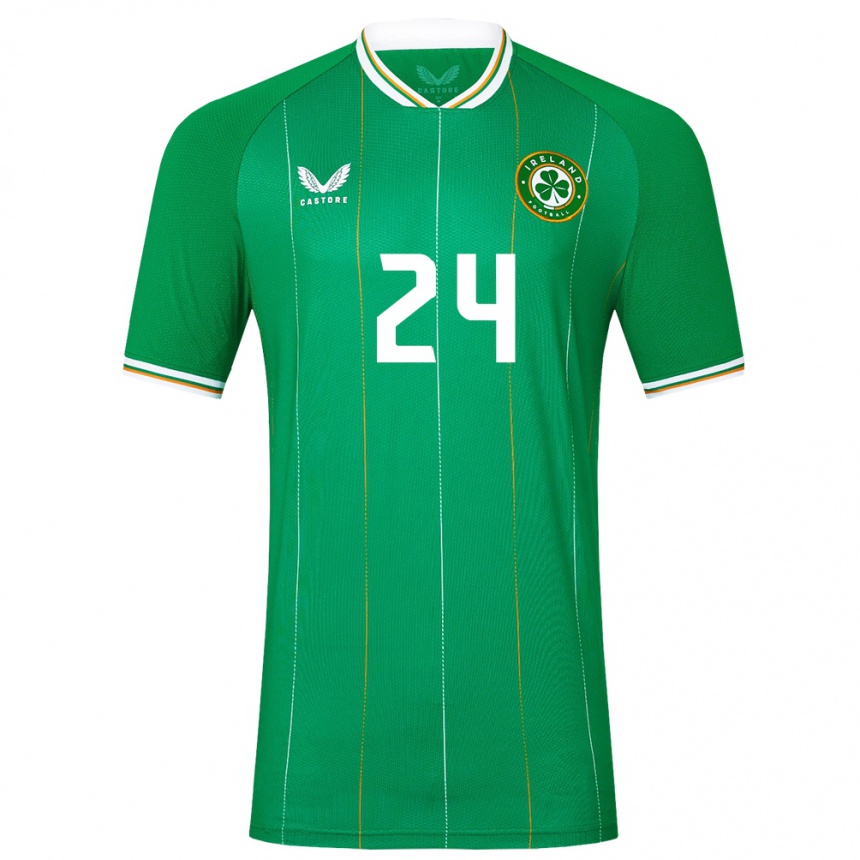 Niño Fútbol Camiseta Irlanda Sean Roughan #24 Verde 1ª Equipación 24-26