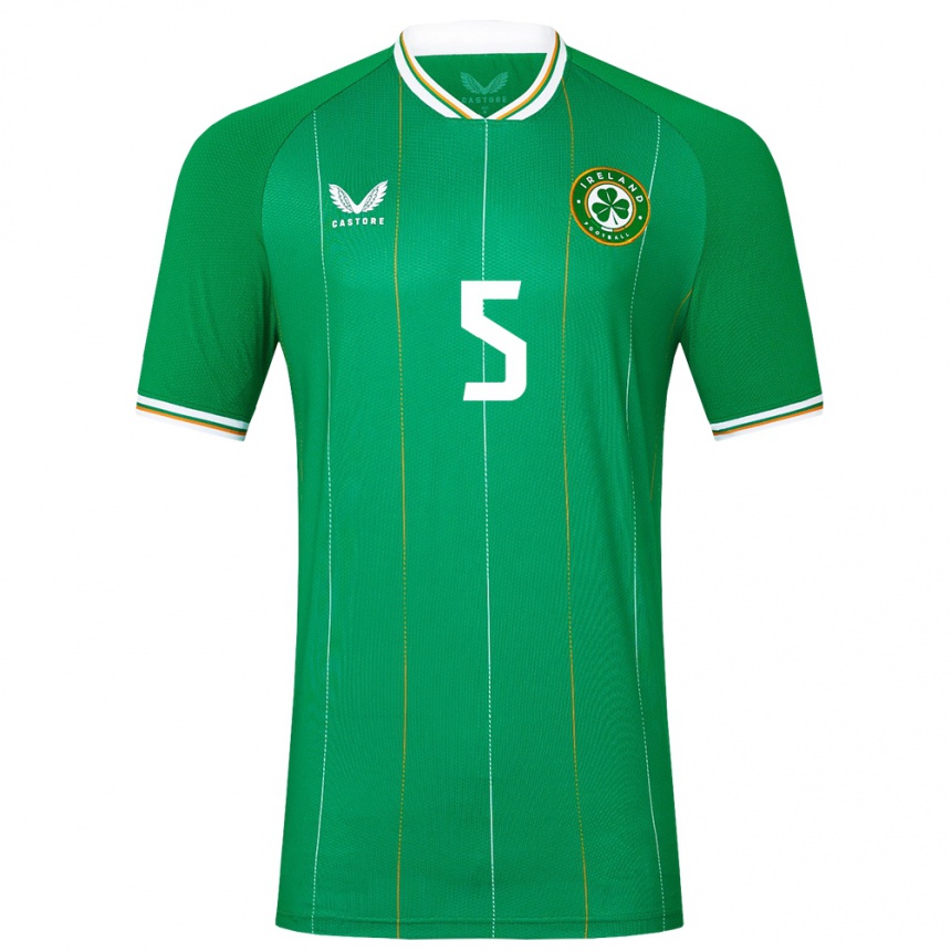Niño Fútbol Camiseta Irlanda Taylor Mccarthy #5 Verde 1ª Equipación 24-26