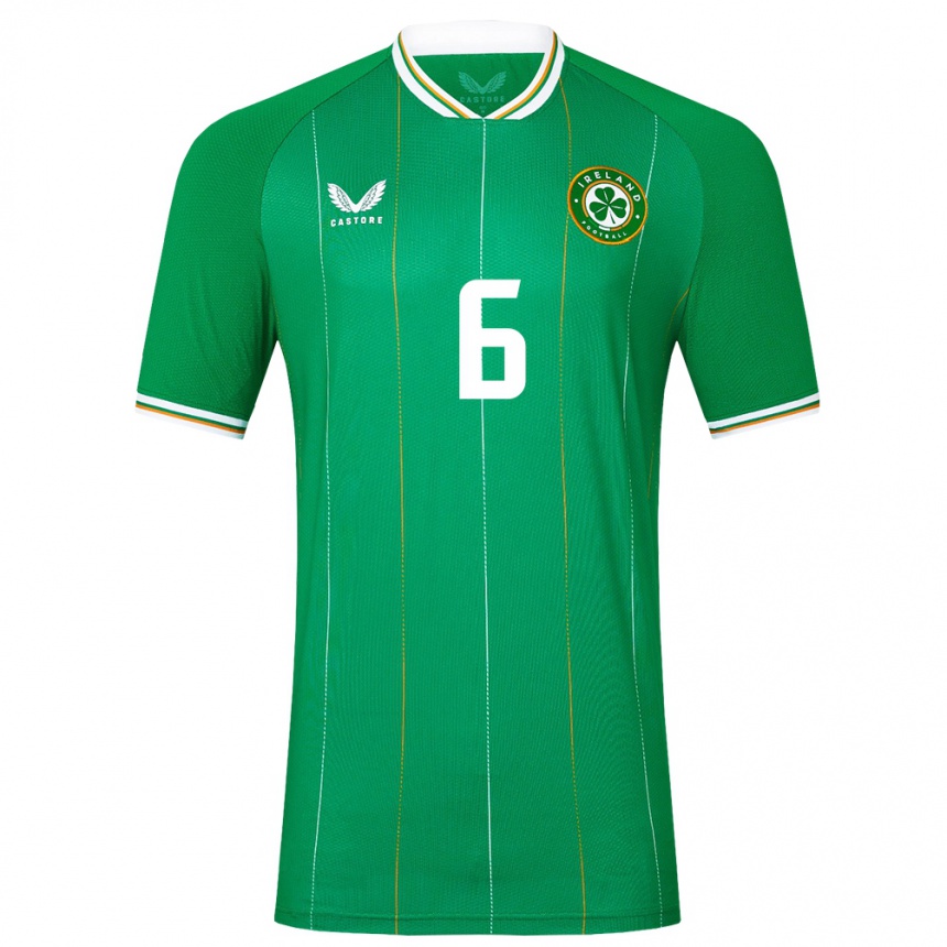 Niño Fútbol Camiseta Irlanda Ed Mcjannet #6 Verde 1ª Equipación 24-26