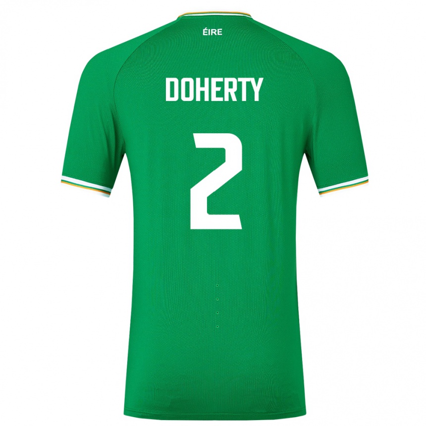Niño Fútbol Camiseta Irlanda Matt Doherty #2 Verde 1ª Equipación 24-26