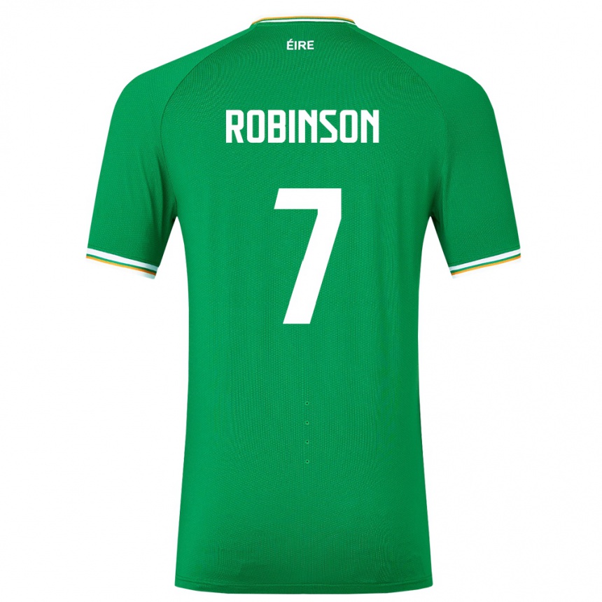 Niño Fútbol Camiseta Irlanda Callum Robinson #7 Verde 1ª Equipación 24-26