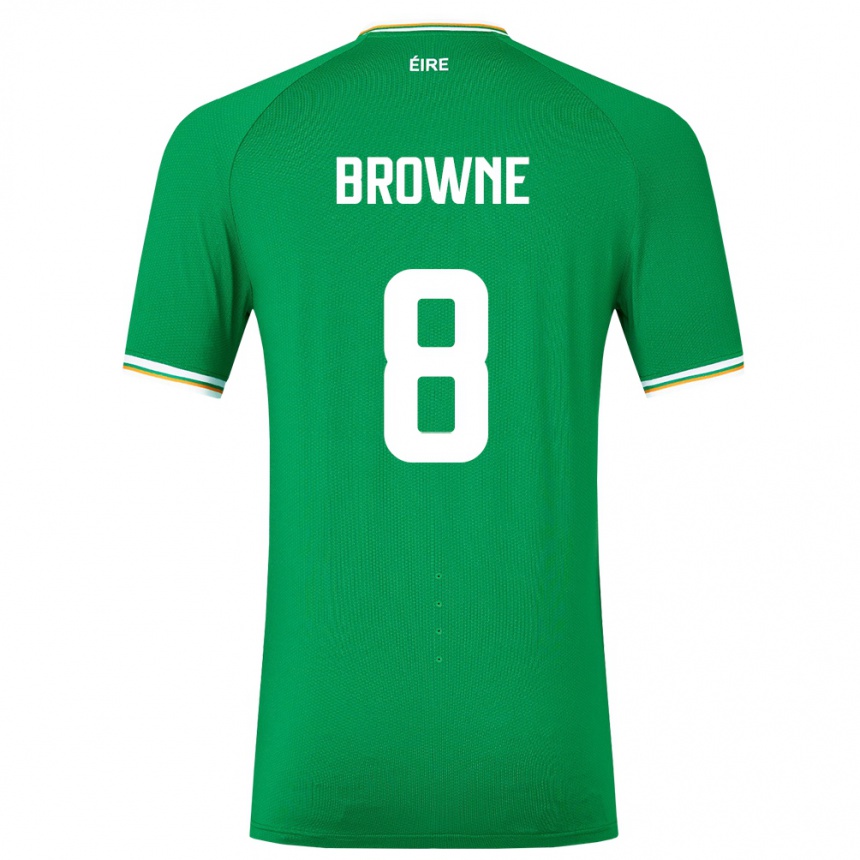 Niño Fútbol Camiseta Irlanda Alan Browne #8 Verde 1ª Equipación 24-26