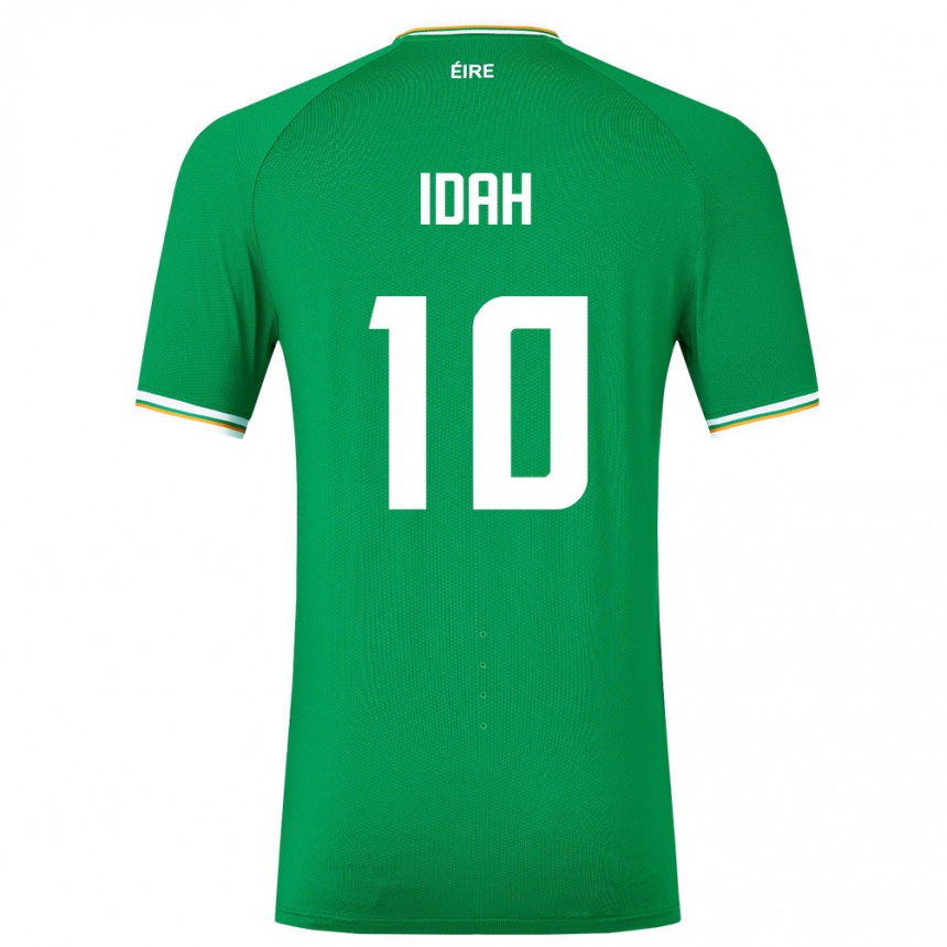 Niño Fútbol Camiseta Irlanda Adam Idah #10 Verde 1ª Equipación 24-26