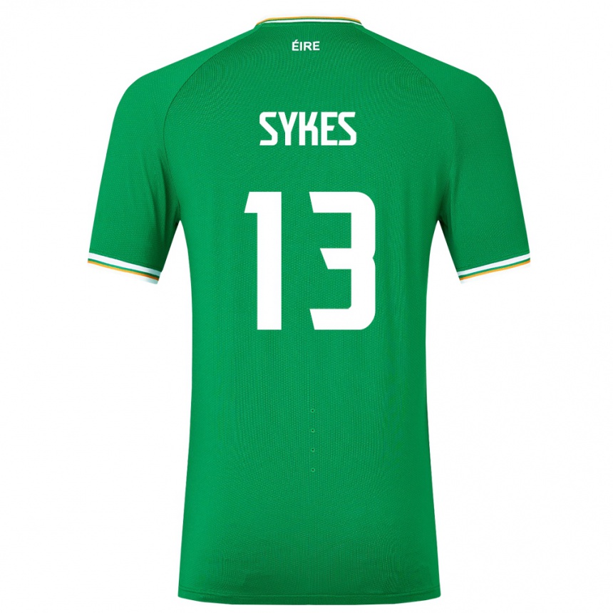 Niño Fútbol Camiseta Irlanda Mark Sykes #13 Verde 1ª Equipación 24-26