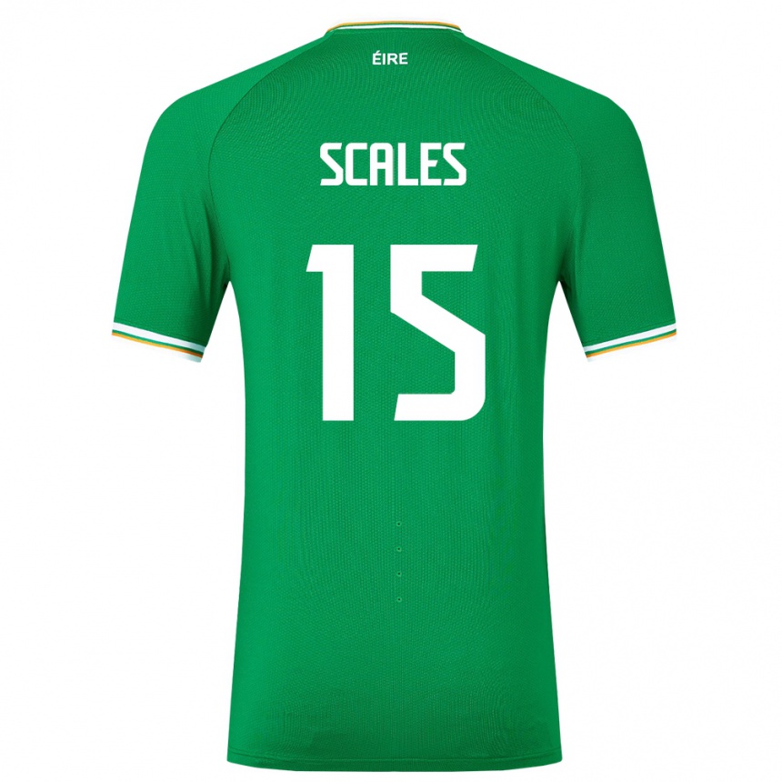 Niño Fútbol Camiseta Irlanda Liam Scales #15 Verde 1ª Equipación 24-26