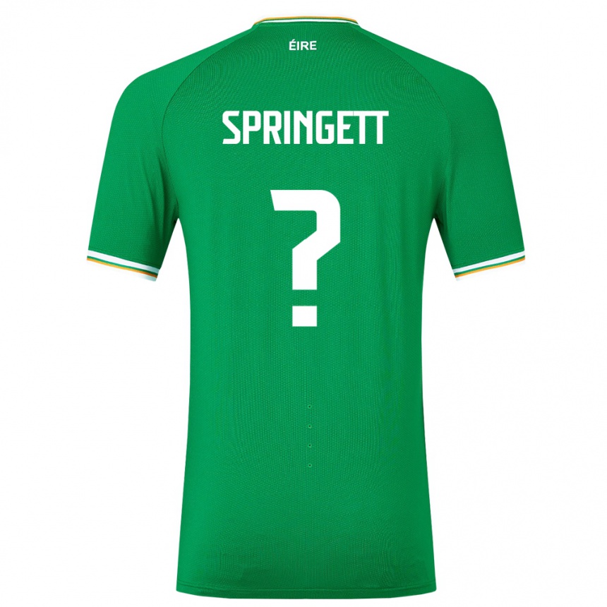 Niño Fútbol Camiseta Irlanda Tony Springett #0 Verde 1ª Equipación 24-26