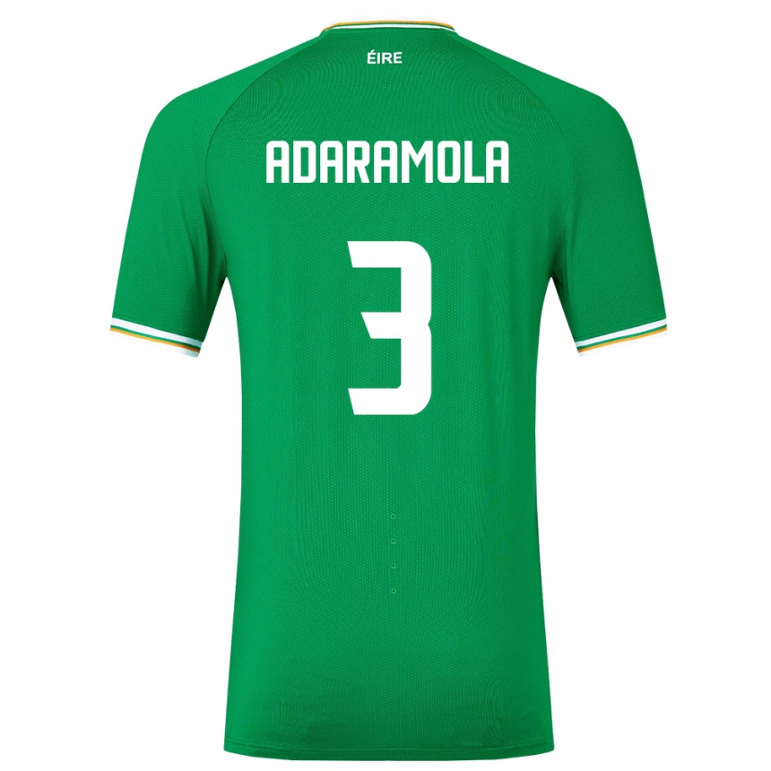 Niño Fútbol Camiseta Irlanda Tayo Adaramola #3 Verde 1ª Equipación 24-26