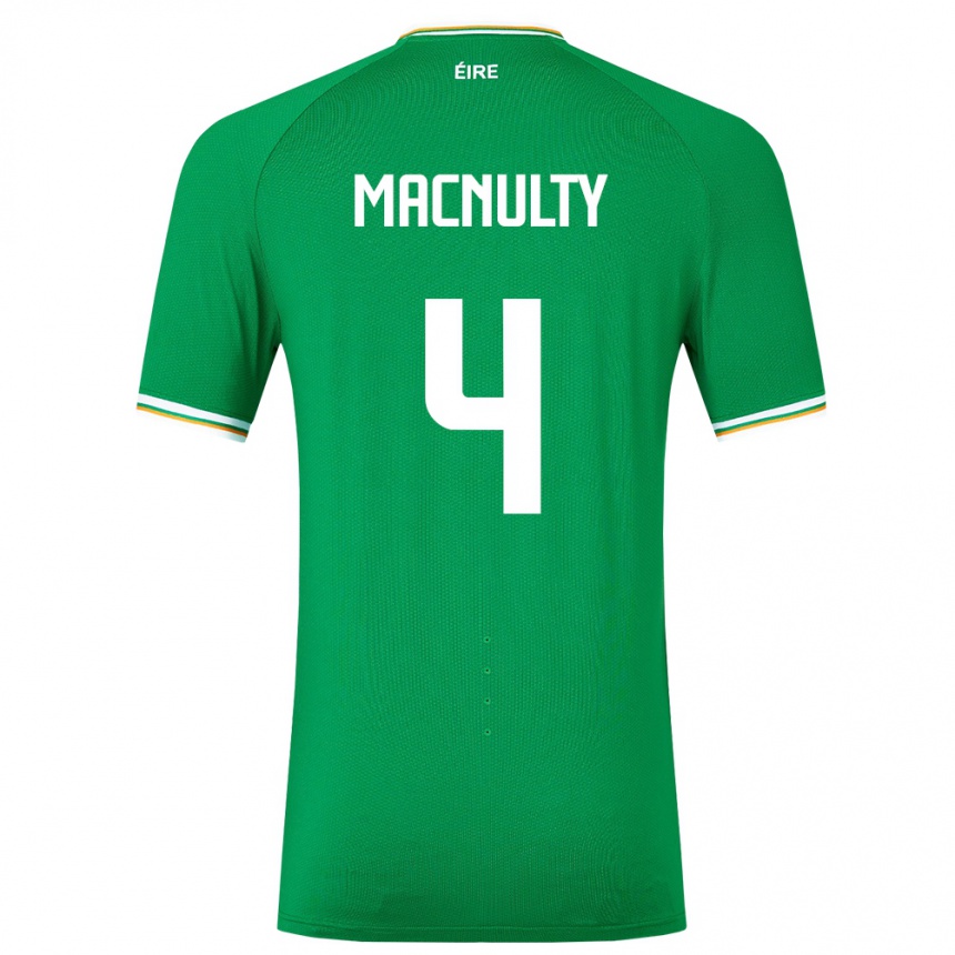 Niño Fútbol Camiseta Irlanda Anselmo García Macnulty #4 Verde 1ª Equipación 24-26