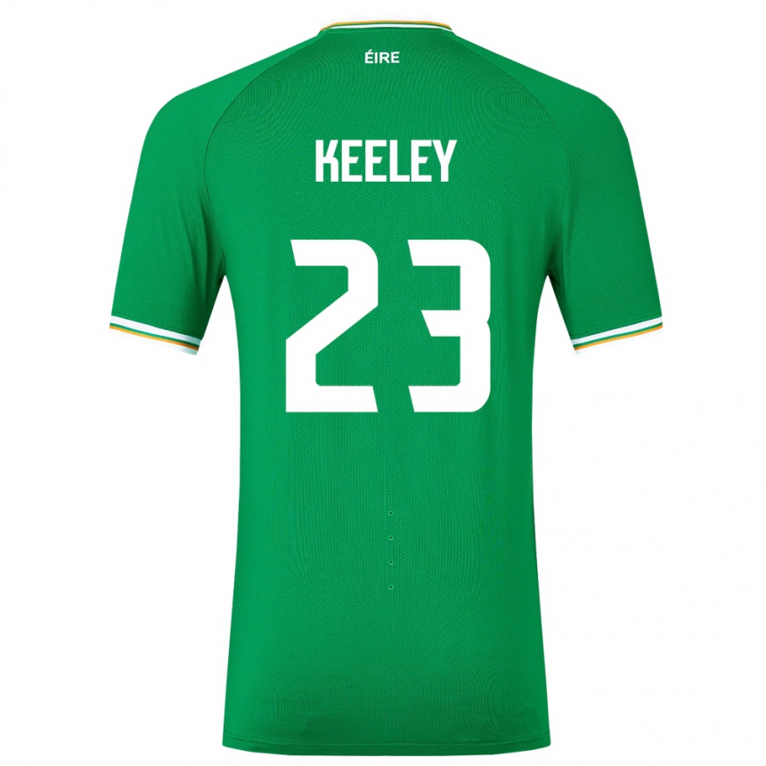 Niño Fútbol Camiseta Irlanda Josh Keeley #23 Verde 1ª Equipación 24-26