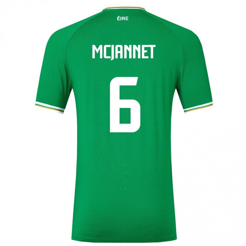 Niño Fútbol Camiseta Irlanda Ed Mcjannet #6 Verde 1ª Equipación 24-26