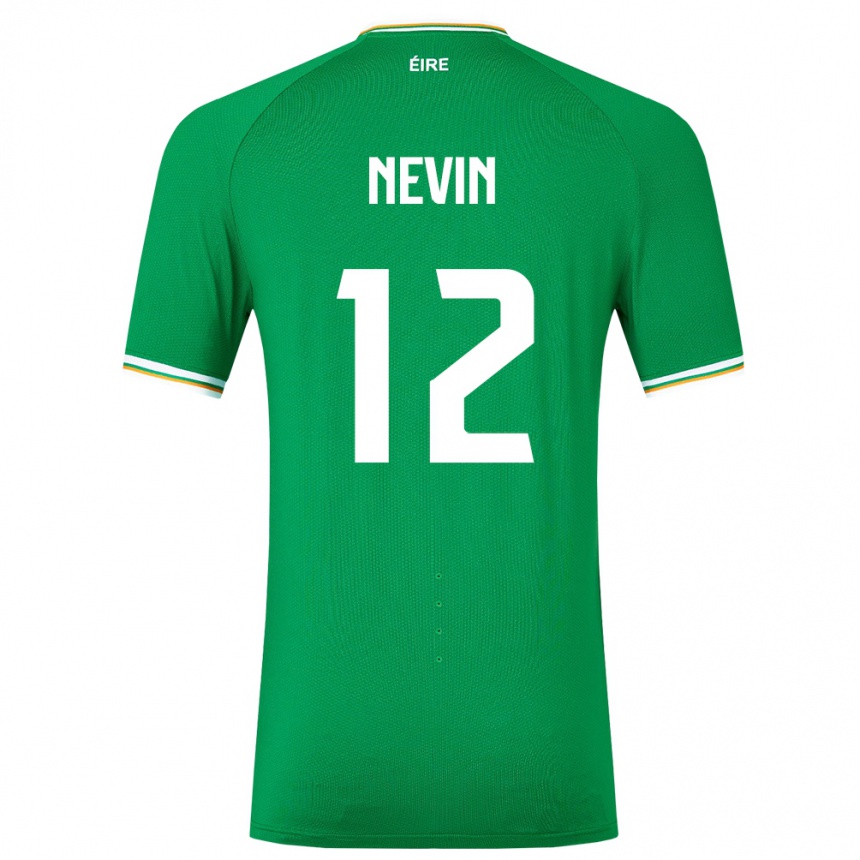 Niño Fútbol Camiseta Irlanda Harry Nevin #12 Verde 1ª Equipación 24-26