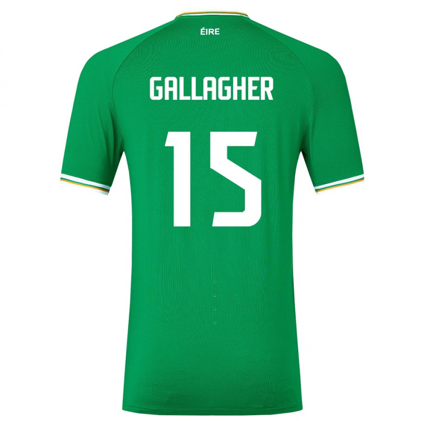 Niño Fútbol Camiseta Irlanda Oisín Gallagher #15 Verde 1ª Equipación 24-26