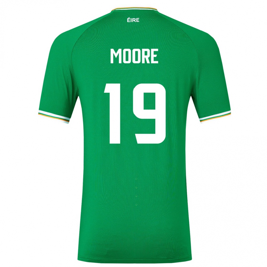 Niño Fútbol Camiseta Irlanda Sean Moore #19 Verde 1ª Equipación 24-26