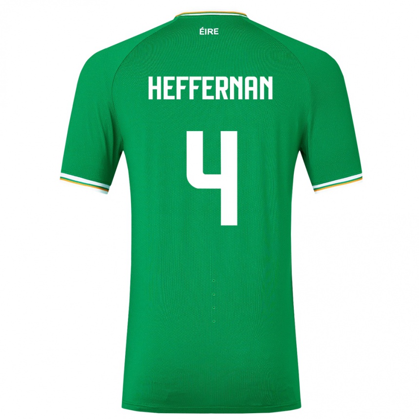 Niño Fútbol Camiseta Irlanda Cathal Heffernan #4 Verde 1ª Equipación 24-26